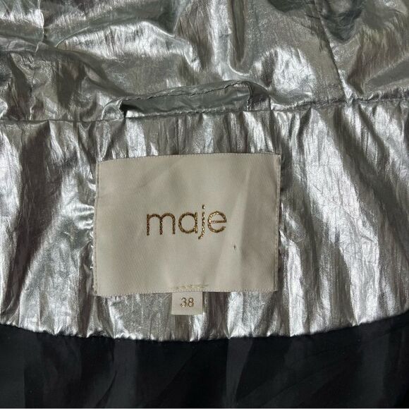 MAJE BOOMER METALLIC WINDBREAKER JACKET IN MULTI 38 - Picture 6 of 15